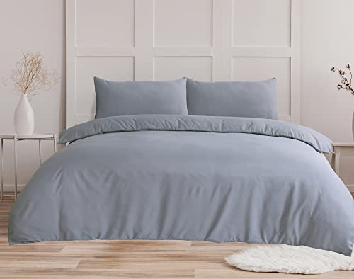 Bronwen Mathews Grey Super King Size Duvet Set, Soft Microfibre Quilt Cover with 2 Pillowcases - Image 2