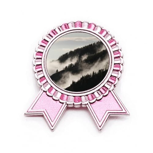 Broche rose brume nuages montagne métal M idée cadeau anniversaire femme