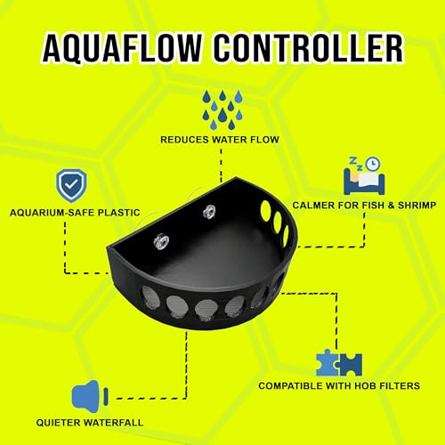 Image of Aquarium Filter Baffle, Universal HOB Filter Compatible, Slow Flow Design for Betta Fish and Shrimp Tanks, 2 Suction Cups for Easy to Install Aquarium (Small)