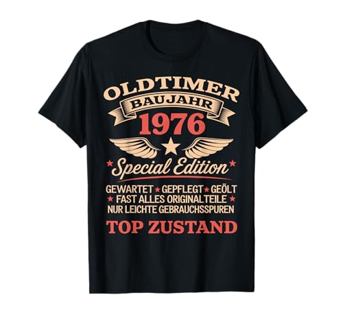 50. Geburtstag Mann Frau 50 Jahre Deko 1976 Geschenk Lustig T-Shirt