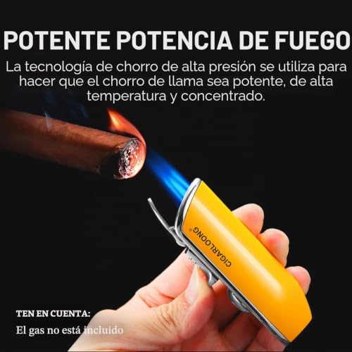 Cortador de cigarros guillotina con encendedor recargable 3 jet torch 3