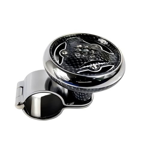 ekurfos Car Steering Wheel Knob, Driving Power Ball Bearing Suicide Knob, Smooth Turning Assist Handle Spinner, Universal Control Booster for Most Vehicles & Boats (Carbon Fiber Black)