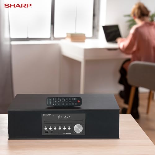Sharp CD-BH10 Vintage Style Retro Look Micro Component Wireless Bluetooth Audio Streaming & Cd Player Wood Speaker System thumb #6