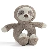 Baby GUND Toothpick Sloth Rattle Plush Stuffed Animal 7.5', Taupe