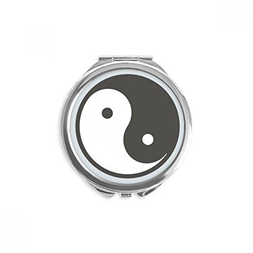 Espejo redondo portátil con diseño de Taichi para retoques de maquillaje rápidos en cualquier lugar