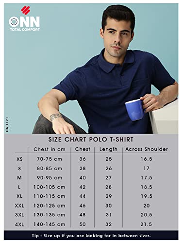 ONN Men's Powder Blue Half Sleeves Polo Collar T-Shirt with Pocket (Size : XX-Large)