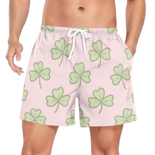 Bañador de hombre rosa que no acumula humedad con diseño de hojas