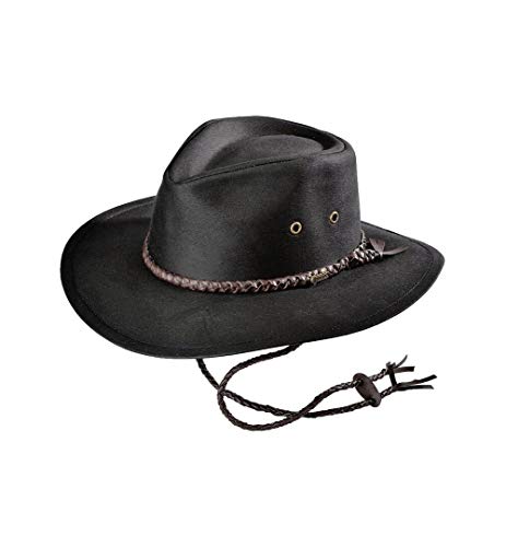Image of Outback Trading Company Unisex 1486 Grizzly UPF 50 Waterproof Breathable Western Cotton Oilskin Hat