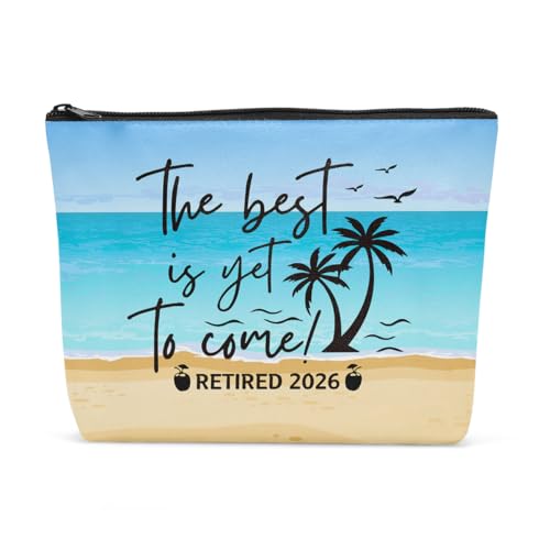Sldpngo Retirement Gifts for Women 2026 Makeup Bag, Happy Retirement Retired Coworker Leaving Gifts for Women, The Best Is Yet to Come Retirements Cosmetic Bag