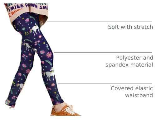 Image of ZukoCert Girls Leggings Multipack - Soft Comfortable Athletic Leggings for Girls 4-12 Years
