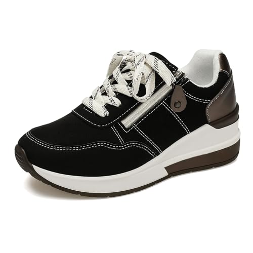 Plus Size Women's Versatile Low Top Fashion Sneakers, 2025 Orthopedic Casual Shoe Footwear with Zipper