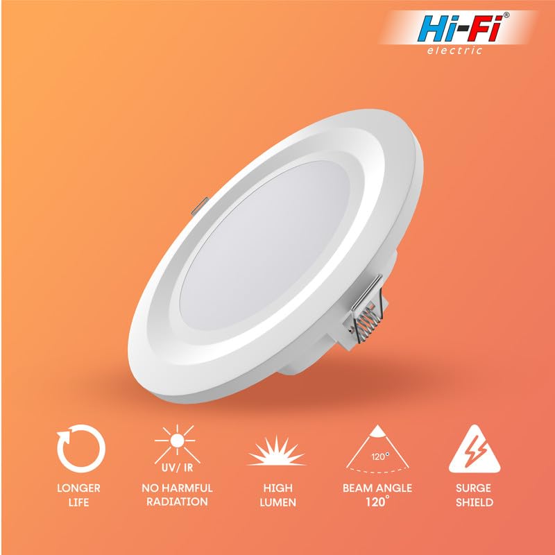 Image of elleys' Zain 6 Watt Junction Box Led Ceiling Light| Cut Out- 75 mm|BIS Certified| Red Color Ceiling Light for Hall,Room,Office | Led Downlighter Colour (Red) Pack of 1