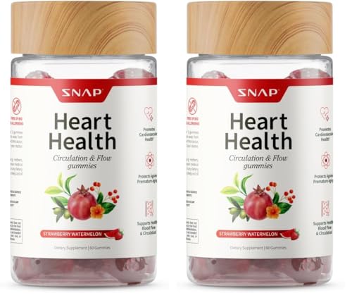 Snap Supplements Heart Health Gummy, CoQ10, 60 Sugar-Free Gummies (2-Pack) 1 Count (Pack of 2)