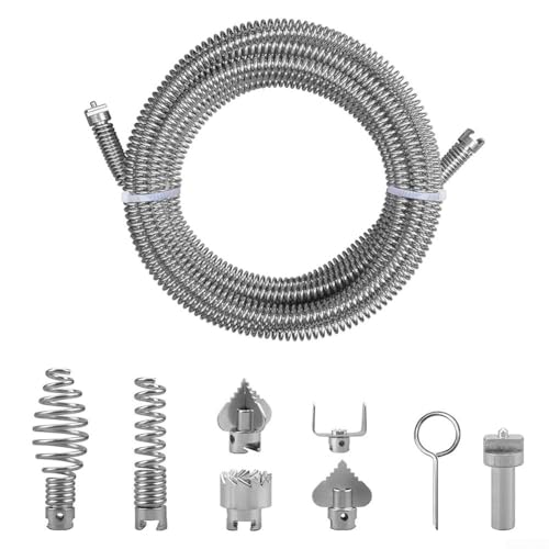 Outil de débouchage de tuyau efficace en spirale pour nettoyeur électrique avec construction et plusieurs types de coupe (B)