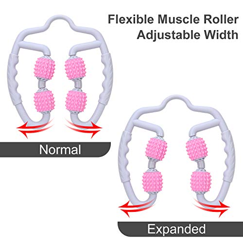 Sanlead Muscle Roller, Manual Trigger Point Massager Fit Rollers Pro Cellulite Massager, For Full Body Massage Leg, Forearm, Tennis & Golfer Elbow, Arm Soreness, Stiffness, And Pain Relief, Gift(Pink) #TOP2
