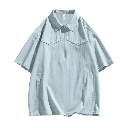 Survêtement de sport t-shirt manches courtes zippé et short ensemble jogging homme