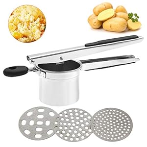 Ballery Aardappelpers van roestvrij staal, spätzlepers, professionele spätzlechef met 3 gatschijven, aardappelpers voor…