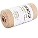 AOKKR Corde Macramé 3mm x 100m, Fil Macrame Coton Selon Oeko-TEX® Standard 100, Corde Peignées pour Tressée DIY, Recyclé Tapisserie de Plante, Décorations Murale, Attrape-rêves Cadeau, Brun Clair