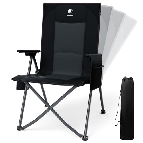 EVER ADVANCED Reclining Camping Chairs for Adult Lightweight, Folding Recliner Chair with Adjustable...