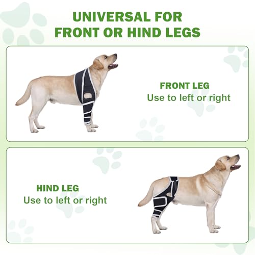 Hunde-Kniebandagen für Hinterbein, Kniebandage für Hunde mit gerissenem ACL Hinterbein oder Vorderbein, Hilfe zur Schmerzlinderung, Arthrose, Bänderverletzungen, verstellbare Beinstütze für