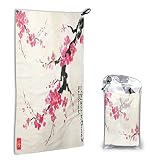 Quick Dry Towel Blossoming-Oriental-Cherry-Branch Camping Towel Travel Towel Lightweight Sports Towe