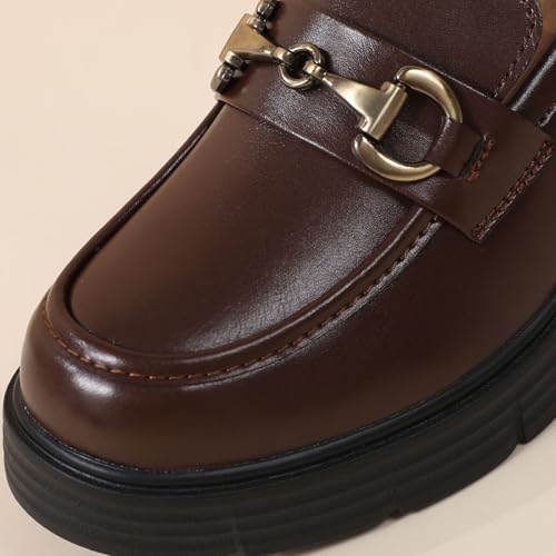 Image of Loafers for Women Chunky Platform Lug Sole Slip On Penny Loafer Shoes | Women's Classic Round Toe Loafers Business Casual Office Work Shoes Comfort Flats for Ladies Daily Dating Party School Wear