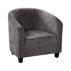 Housse de Chaise de Baignoire Anti-Sale, Housse de Fauteuil Extensible 1 Place Velours, Housse Fauteuil Cabriolet Extensible 1 Place, Housse de canapé pour Salle à Manger café Bureau (Gris)