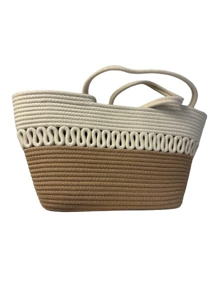 Attractive Hand Bag | Extra large Tote Bag | Summer Bag | Bucket Bag | Basket Bag | Bamboo Tote | Beach Bags for Women | Boho Bag | Kauna Bag | Handbag | Jute Bag | Handmade Bag (Brown & white) (B0CRBNL1B4) Amazon Price History, Amazon Price Tracker