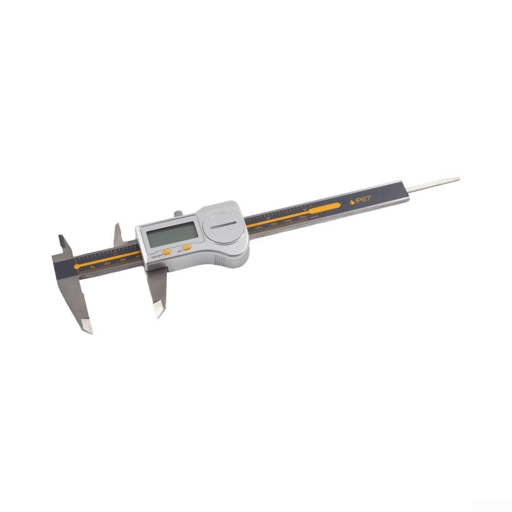 Calibro digitale impermeabile IP67, Vernier industriale in acciaio inossidabile con risoluzione di 0,01 mm, ampio display a LED, conversione mm/pollici per esterno interno