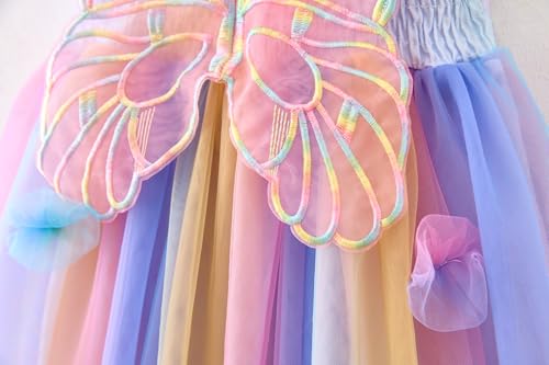 Baby Girls Tulle Tutu Dress Butterfly Flower Print Back Sundress Size 6M-5T4