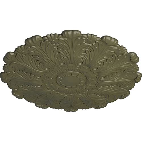 Image of Ekena Millwork CM31DUPTF 31 inch x 1-1 /2 inch Durham Ceiling Medallion, Painted Turtle
