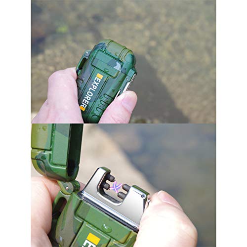 Briquet coupe-vent électrique à double arc plasma et recharge USB rapide