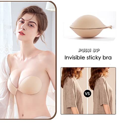 KISWON Push Up Sticky Adhesive Bra Pasties Nipple Covers Invisible Backless Strapless Bra for Women3