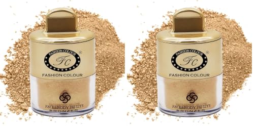 Image of FASHION COLOUR Face and Body Hi-Lite Bronzer | Highlighter For Effortless Shine | Soft Glow Highlighter | Mettalics Body Shimmer | 4g | Shade 03 (Pack of 2)