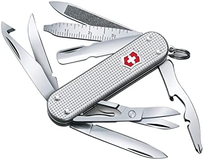 Victorinox Taschenmesser Mini Champ Alox (18 Funktionen, Schere, Nagelfeile, Schraubendreher, Orangenschäler) silber