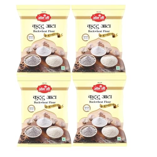 Image of Jee OmJee Kuttu Atta (Buckwheat Flour) 250g x 4 Pack | Gluten Free, Fasting Flour for Navratri & Vrat Recipes