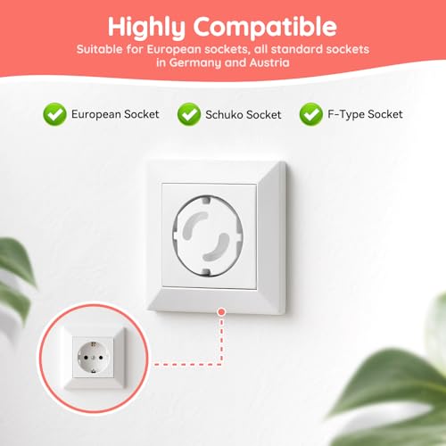 Miniatura 4 de Redtron 20 Protectores De Enchufes Para Bebés, Tapa Seguridad Enchufes Bebe, Protección Contra Descargas Eléctricas, Protector Enchufes Sin Pegar, Blanco