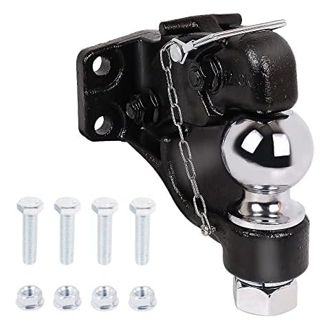 Pintle Hook Trailer Hitches with 2-5/16 Inch Ball, Pintle Hook 16000 lbs, Ball Capacity 6000lbs, Finish Black Powder Coat (2-5/16 ") Cover