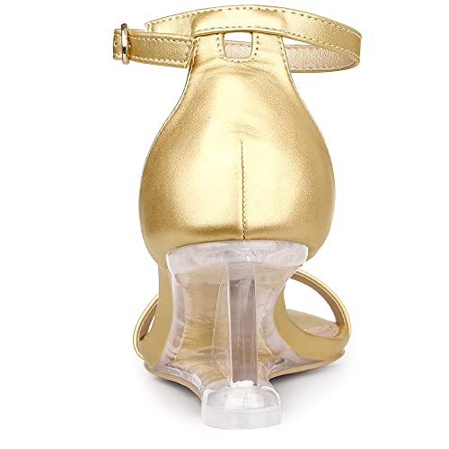 Allegra K Women's Clear Wedges Ankle Strap Transparent Wedge Heel Sandals4