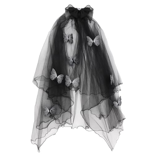 EXIPSAT Halloween Schleier Damen, Schwarz...