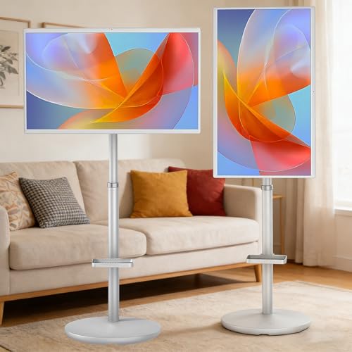 SHAHRYAR Smart TV Portátil De 27'/32' con Ruedas | con Pantalla Táctil | 8 GB + 128 GB | Batería Integrada De 5-7 Horas | Cámara Web De 13 MP | Operativo Android 27'-4KFHD