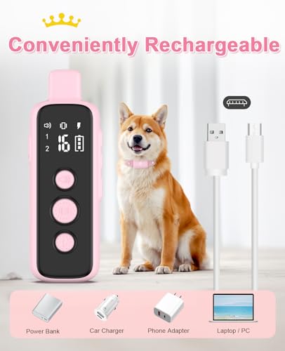 Bousnic Shock Collar for Dogs - Waterproof Rechargeable Dog Electric Training Collar with Remote for Small Medium Large Dogs with Beep, Vibration, Safe Shock Modes (8-120 Lbs) - Thumbnail 7