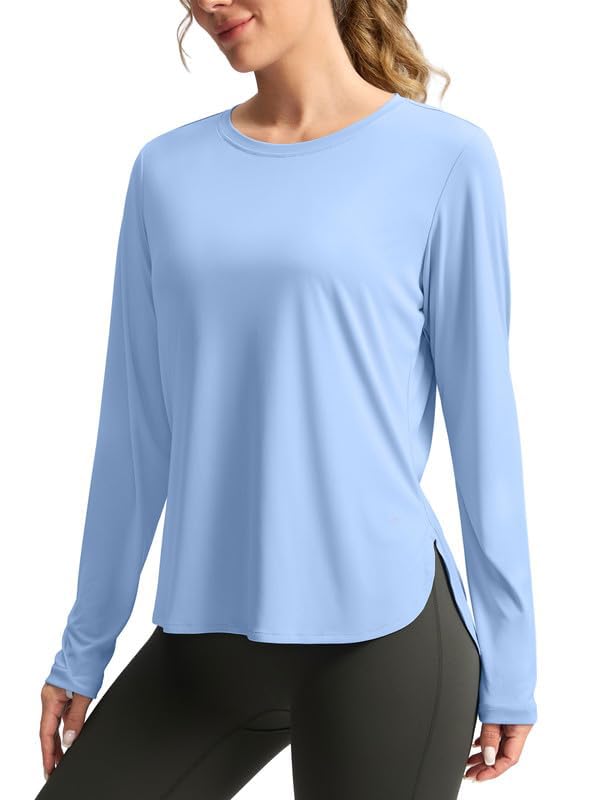 La Mejor Lista de Camisetas y camisas deportivas para Mujer del mes. 44 HBKUUY Camiseta De Sol para Mujer UPF 50+ Camiseta De Manga Larga De Protección Ultravioleta Ligera De Secado Rápido Top Deportivo De Senderismo (MX/US, Alfa, Grande, Regular,...