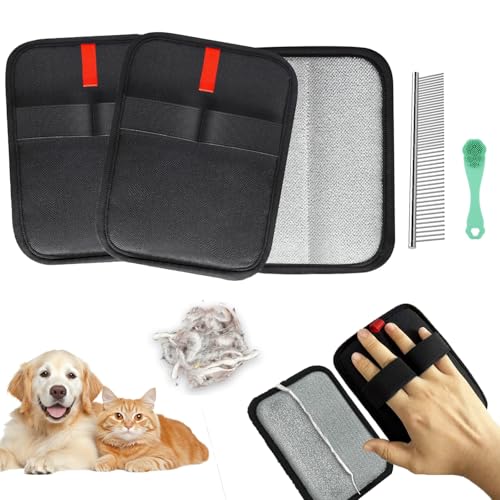 Image of Valentines Day Gifts 2 Packs Pet Hair Removal Glove,Pet Hair Remover for Cat & Dog,New Upgraded Electrostatic Gloves Pet Hair,Reusable Electro Static Pet Hair Remover Electrostatic Gloves