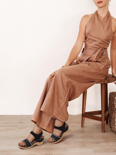 SHIBEVER Wedge Sandals For Women Low: Dressy Summer Sandal - Comfortable Rhinestone Sandals4