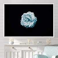 Framed Canvas Wall Art Rose Bohemian Dark Dramatic Floral Multicolor Petal Photography Portrait - 16x24 inches
