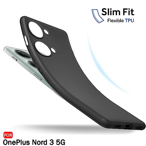 Image of TheGiftKart Sleek Back Cover Case for OnePlus Nord 3 5G | Slim Fit Protective Design | Ultra Matte Finish | Camera Protection Bump | Soft Silicon Back Cover Case for OnePlus Nord 3 (Silicone, Black)