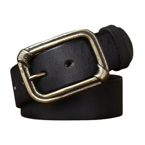 Ceinture homme en cuir véritable pleine fleur et boucle laiton