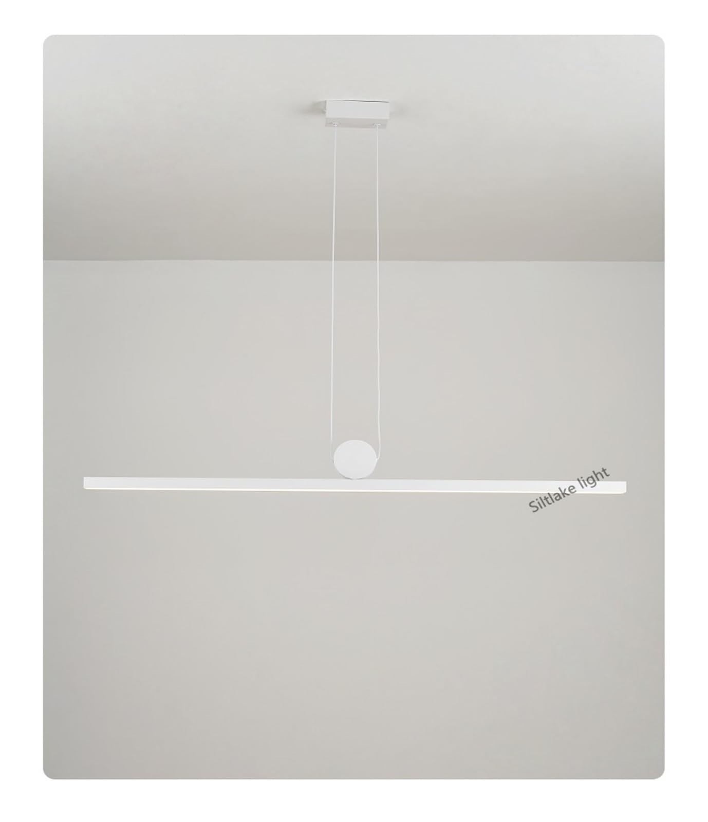 SYAXVOM Chandelier LED Restaurant Chandelier Modern Simple Minimalist Designer Island lamp Long Strip Office bar Table Nordic Lamps(White 120cm,Dimmable)