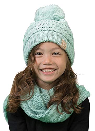 Funky Junque Kids Cozy Winter Bundle - Matching Infinity Scarf, Beanie Hat & Stylish Headwrap Set